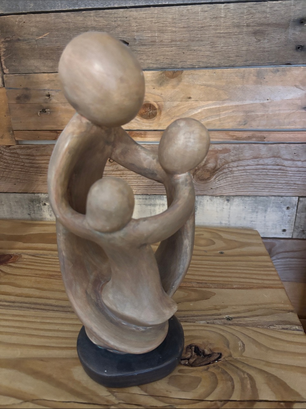 Abstract Embrace Sculpture in Warm Brown - Home Art Accent